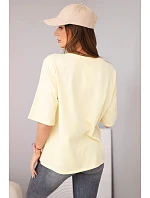 Dámska bavlnená blúzka oversize s potlačou "Dog Fashion" žltá Dámska bavlnená blúzka oversize s potlačou "Dog Fashion" žltá