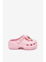 Klapki Dziecięce Dziewczęce Piankowe Z Kokardką I Ozdobami Różowe Selvana