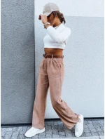 Dámske nohavice so širokými nohavicami EMERALD camel FashionStreet UY1692