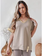 Dámska oversize blúzka SHINE LOVE mocha FashionStreet RY2911 Dámska oversize blúzka SHINE LOVE mocha FashionStreet RY2911