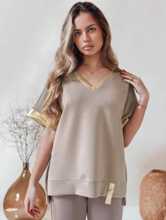 Dámska oversize blúzka SHINE LOVE mocha FashionStreet RY2911