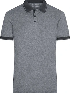 Daiber JN 706 Pánske melírované polo tričko z džerseja 02.0706 čierna melírovaná/čierna