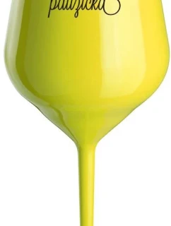 PAUZIČKA - žlutá nerozbitná sklenice na víno 470 ml