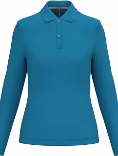 Kariban K 244 Dámske polo tričko s dlhým rukávom z piké 20.K244 tropical blue