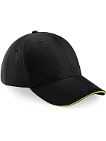 Beechfield B 20 6-panelová sendvičová čiapka „Athleisure“ 53.0020 čierna/limetkovozelená