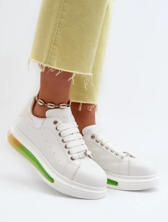 Sneakersy Damskie Skórzane GOE NN2N4029 Białe