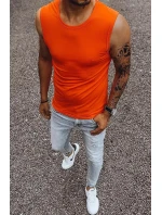 Oranžové jednofarebné pánske tielko RX4919 - Dstreet