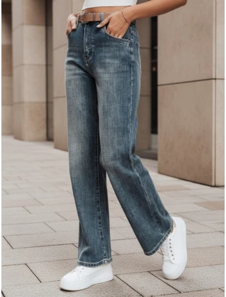 Dámske džínsové nohavice so širokými nohavicami modré FashionStreet UY2788