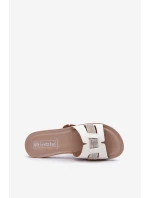 Pohodlné lesklé dámske žabky Inblu BA000050 White