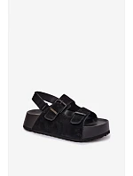 Semišové sandále na platforme Big Star TT274237 Black Semišové sandále na platforme Big Star TT274237 Black