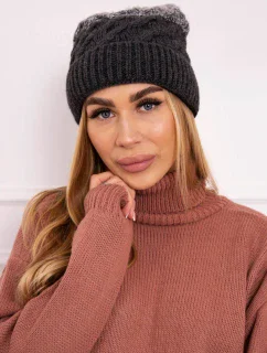 Fleecová čiapka Ilona K218 graphite+grey