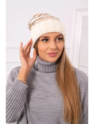 Dámska čiapka Feba K330 ecru+blue