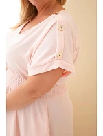 Dámske plus size šaty s opaskom v páse candy pink Dámske plus size šaty s opaskom v páse candy pink