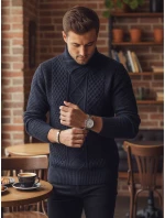 Pánsky čierny sveter FashionStreet WX2253
