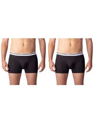 Dvojité balenie bavlnených boxeriek BOXER COLOURS 2x - BELLINDA - čierna