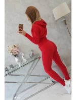 Komplet z szerokimi ściągaczami czerwony