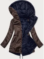 Tmavomodro-hnedá obojstranná dámska bunda (W556)