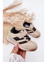 Dziecięce Sneakersy Buty Sportowe Na Rzep Beżowe Viona