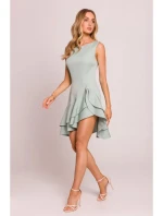 M850 Volánové mini šaty - mätové M850 Volánové mini šaty - mätové