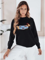 Dámsky sveter CHICPAWS s aplikáciou psa čierny FashionStreet MY2541