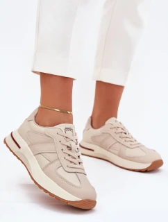 Skórzane Damskie Buty Sportowe Sneakersy Daniel Lopez Just Dare SS2D4043 Beżowe