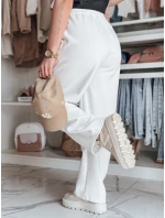 Dámske tepláky so širokými nohavicami DRESMOOD PREMIUM ecru FashionStreet UY2687