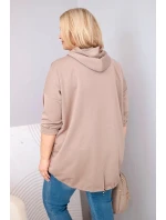 Dámska mikina plus size z viskózy s kapucňou a klokaním vreckom Fango Dámska mikina plus size z viskózy s kapucňou a klokaním vreckom Fango