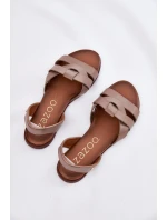 Zazoo 40185 Pohodlné kožené sandále Slip-on Dark Beige Zazoo 40185 Pohodlné kožené sandále Slip-on Dark Beige