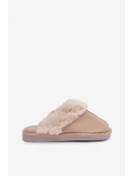 Dámské pantofle s kožešinou béžové Carisse