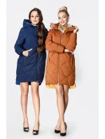 Dlhšia dámska zimná bunda s vysokým stojačikom tmavomodrá (j9-067) Dlhšia dámska zimná bunda s vysokým stojačikom tmavomodrá (j9-067)