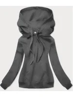Tmavosivá tenká dámska mikina s kapucňou (wb11001-5)