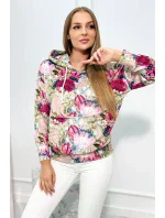 Velúrová mikina s kapucňou béžový