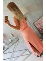 Boho šaty so štrúdľou losos