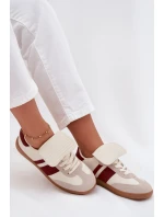 Niskie Sneakersy Damskie Z Wywiniętym Językiem Bordowe Ardira