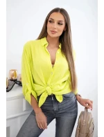 Bavlnená mušelínová košeľa kiwi