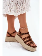 Sandały Damskie Z Paskami I Plecionką Panterka Pardauss