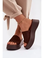 Ženské platformové nazouváky Čokoládové Liorisse