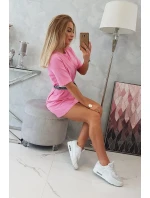 Šaty s ozdobným pásikom svetlo ružové Šaty s ozdobným pásikom svetlo ružové