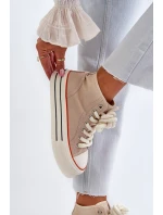 Trampki Damskie Na Platformie Beżowe Aineri Trampki Damskie Na Platformie Beżowe Aineri