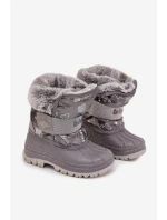 Dětské zimní boty s kožešinou na suchý zip Lee Cooper LCJ-25-10-3788 šedé