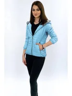 Modrá dámska bunda s kapucňou (DL011)