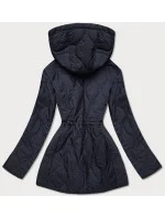 Tmavo modro-žltá obojstranná dámska prešívaná bunda (MHM-W589) Tmavo modro-žltá obojstranná dámska prešívaná bunda (MHM-W589)