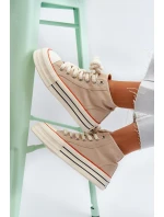 Trampki Damskie Na Platformie Beżowe Aineri Trampki Damskie Na Platformie Beżowe Aineri