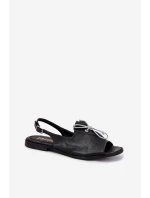 Kožené ploché sandále Zazoo 2898 black
