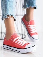 Výborné ružové tenisky dámske bez podpätku Výborné ružové tenisky dámske bez podpätku