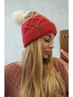 Fleecová čiapka Alice K248 malpberry+ecru