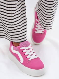 Sneakersy Damskie Na Platformie Fuksja Tellnira