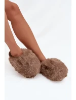 Futrzane Kapcie Damskie Brązowe Iseline