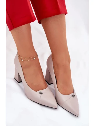 Elegantné dámske lodičky na širokom podpätku Vinceza - sivé Elegantné dámske lodičky na širokom podpätku Vinceza - sivé