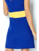 Dámske šaty BEE so žltým pruhom v páse krátkej modrej - Modrá / XL - Numoco Dámske šaty BEE so žltým pruhom v páse krátkej modrej - Modrá / XL - Numoco